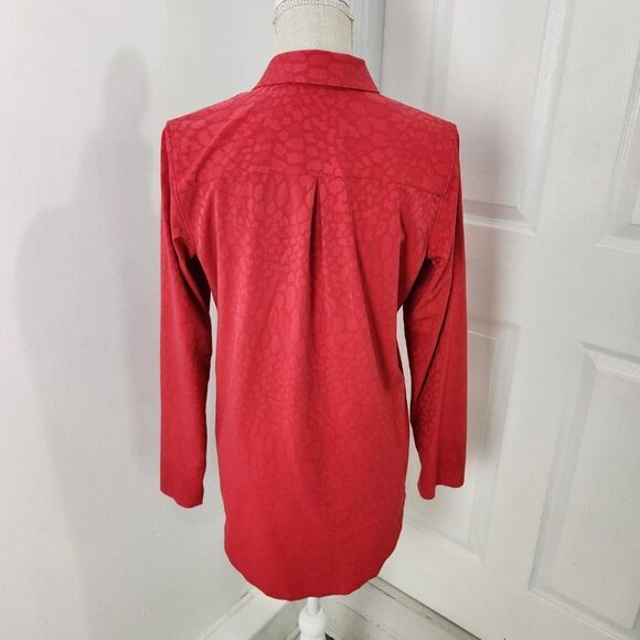 Athleta Urbanite Top Womens XS Red Leopard Vented Commuter Wicking UPF Cooling - Picture 7 of 16